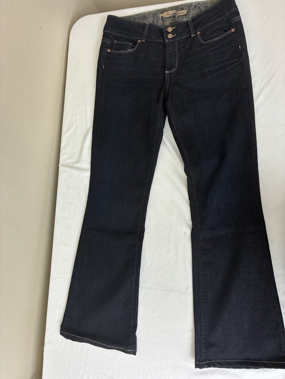 Paige Hidden Hills Bootcut Jeans Dark Wash Indigo Stretch Denim Size 31